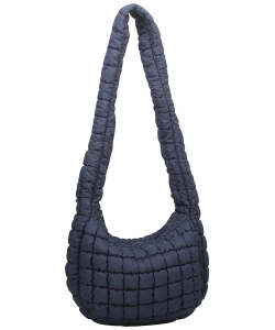 Puffy Quilted Nylon Shoulder bag Hobo NQ130 NAVY